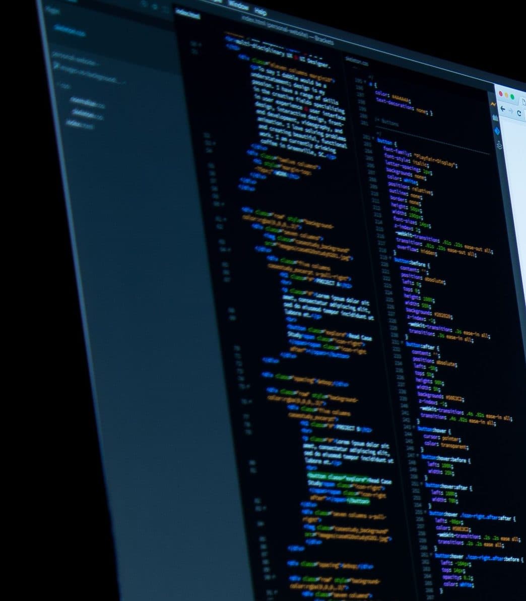 Website-Code im Editor während der Entwicklung